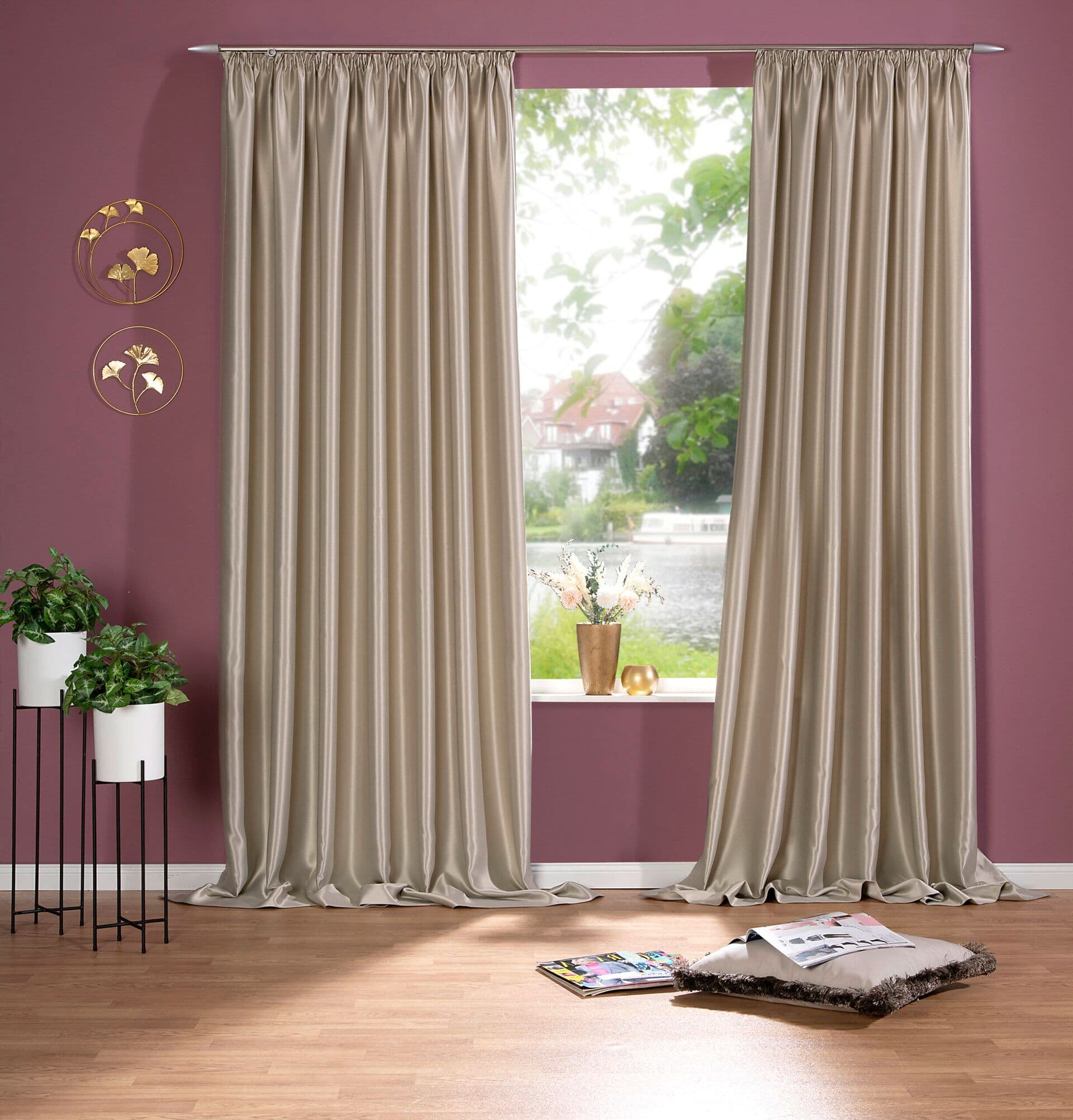 Vorhang »Blackout Satin« Beige