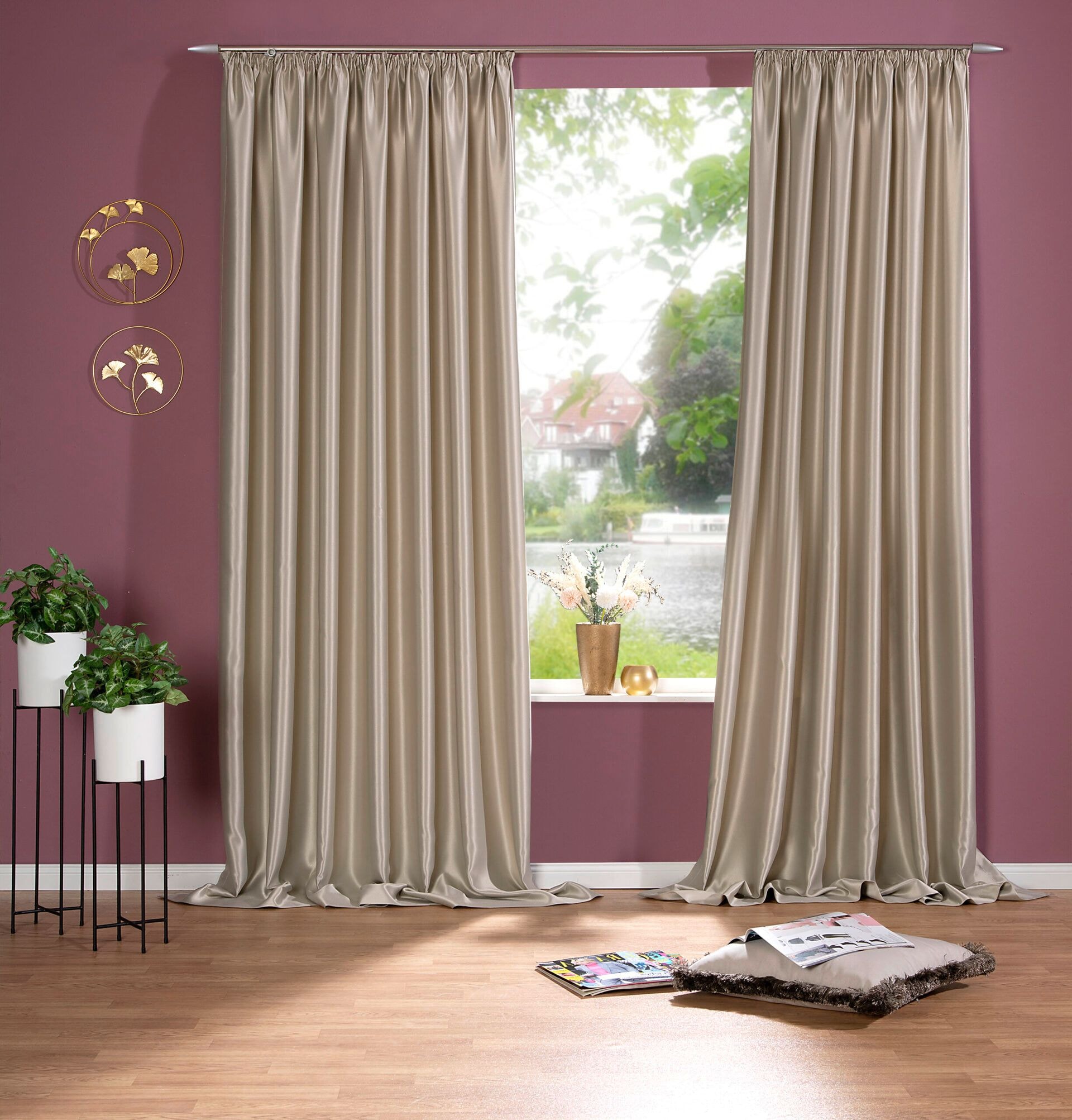 Vorhang »Blackout Satin« Beige