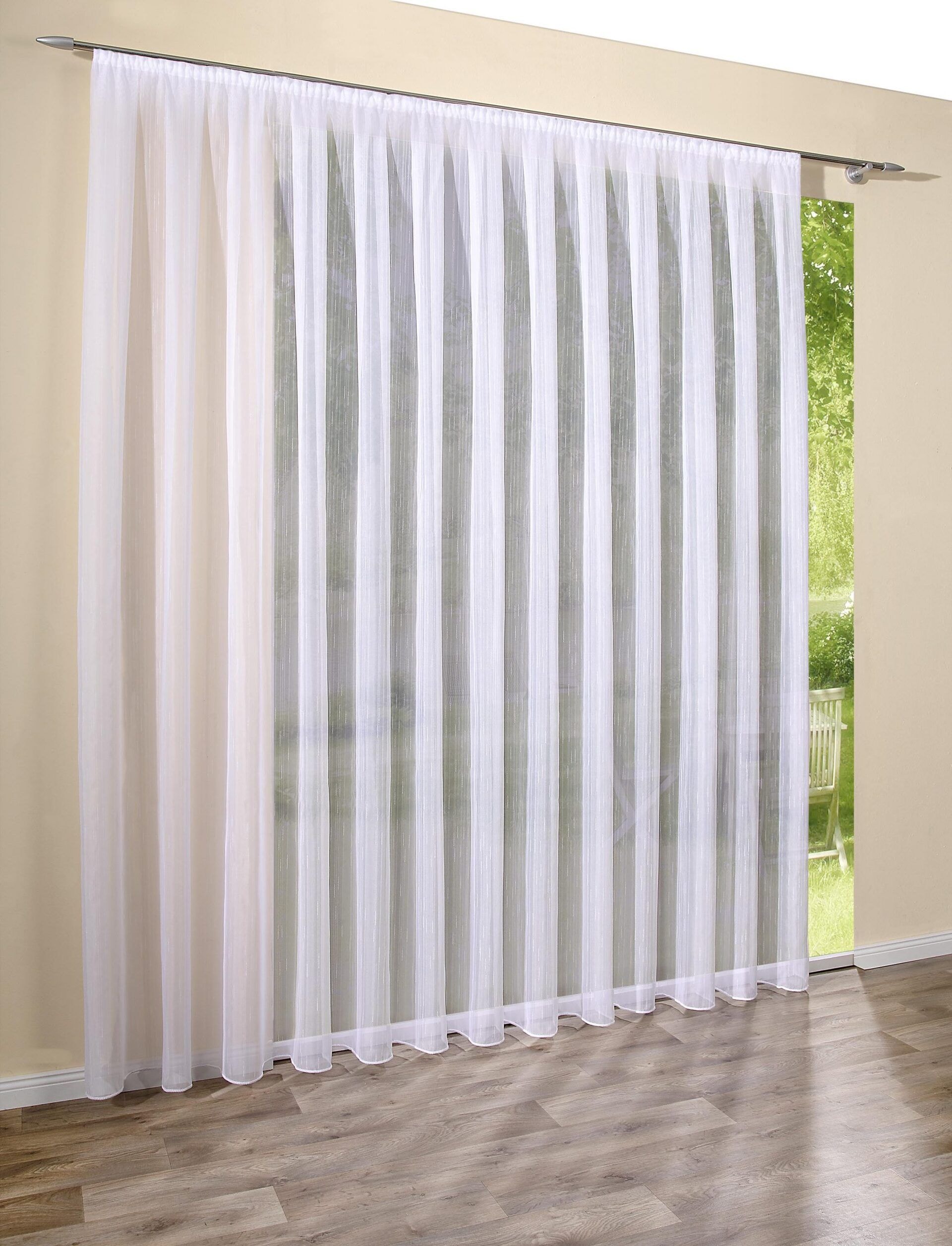 Gardine »Voile Streifen« Weiß | DecoHome